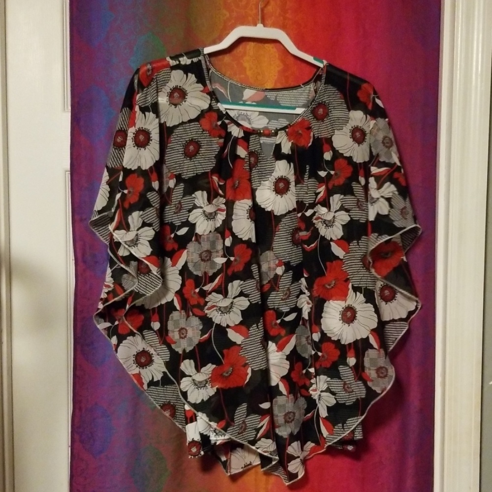 Poncho shirt with lining, 2X
